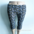 Pantalones elegantes de mujer de spandex de rayón con estampado floral